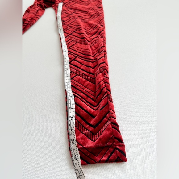 Figure Skating/Dance Unitard One Sleeve Spandex Velvet- Red/Black - Cut Out Side - Picture 5 of 8